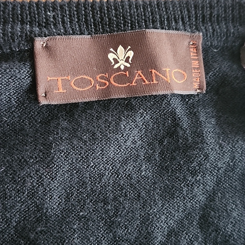 Mens Sleeveless Knitwear 100% Merino Wool Black V Neck Sweater XL - Picture 5 of 7